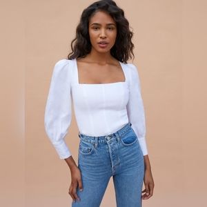 Reformation Stilton linen white top
